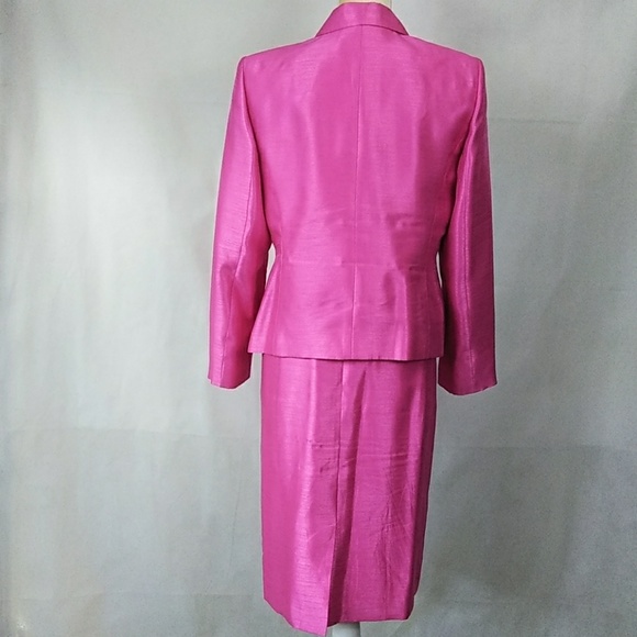Size 12P Le Suit Pink Jacket And Skirt Suit - Picture 4 of 11